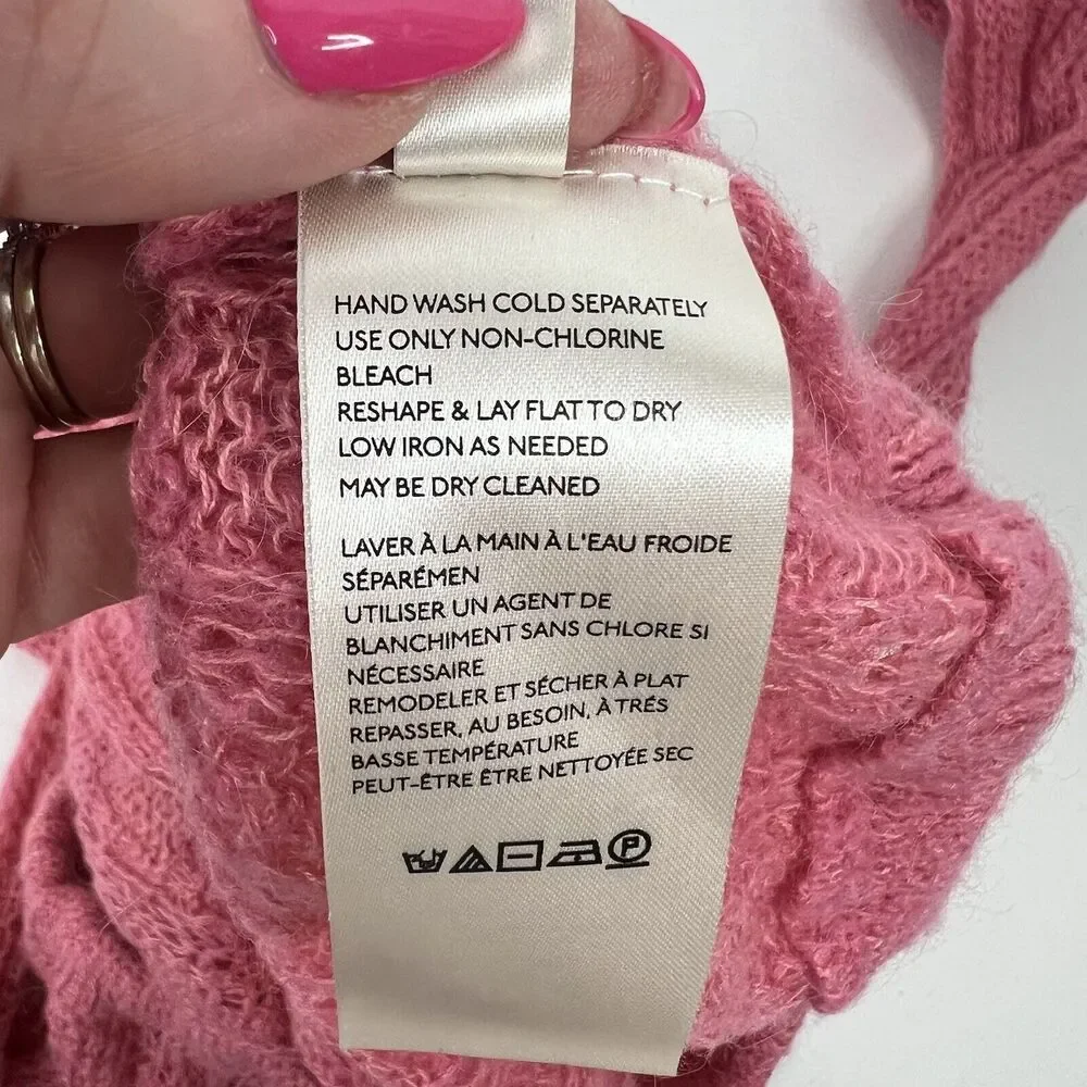 Free‎ People Sz S Sweater Angel Soft Wool Blend Lightweight Knit Bubble Gum Pink